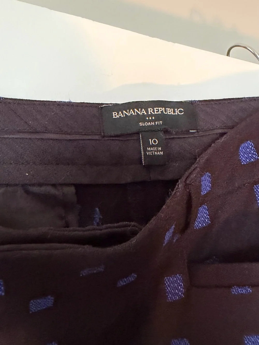 Navy & Royal Blue Box Pattern Women’s Trouser- Banana Republic Sloan Fit